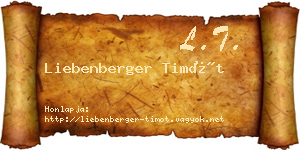 Liebenberger Timót névjegykártya
